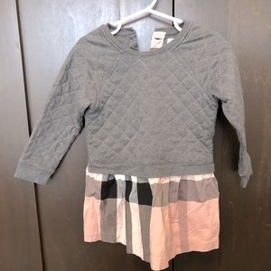 Pink and gray Burberry sweater dress-3Y